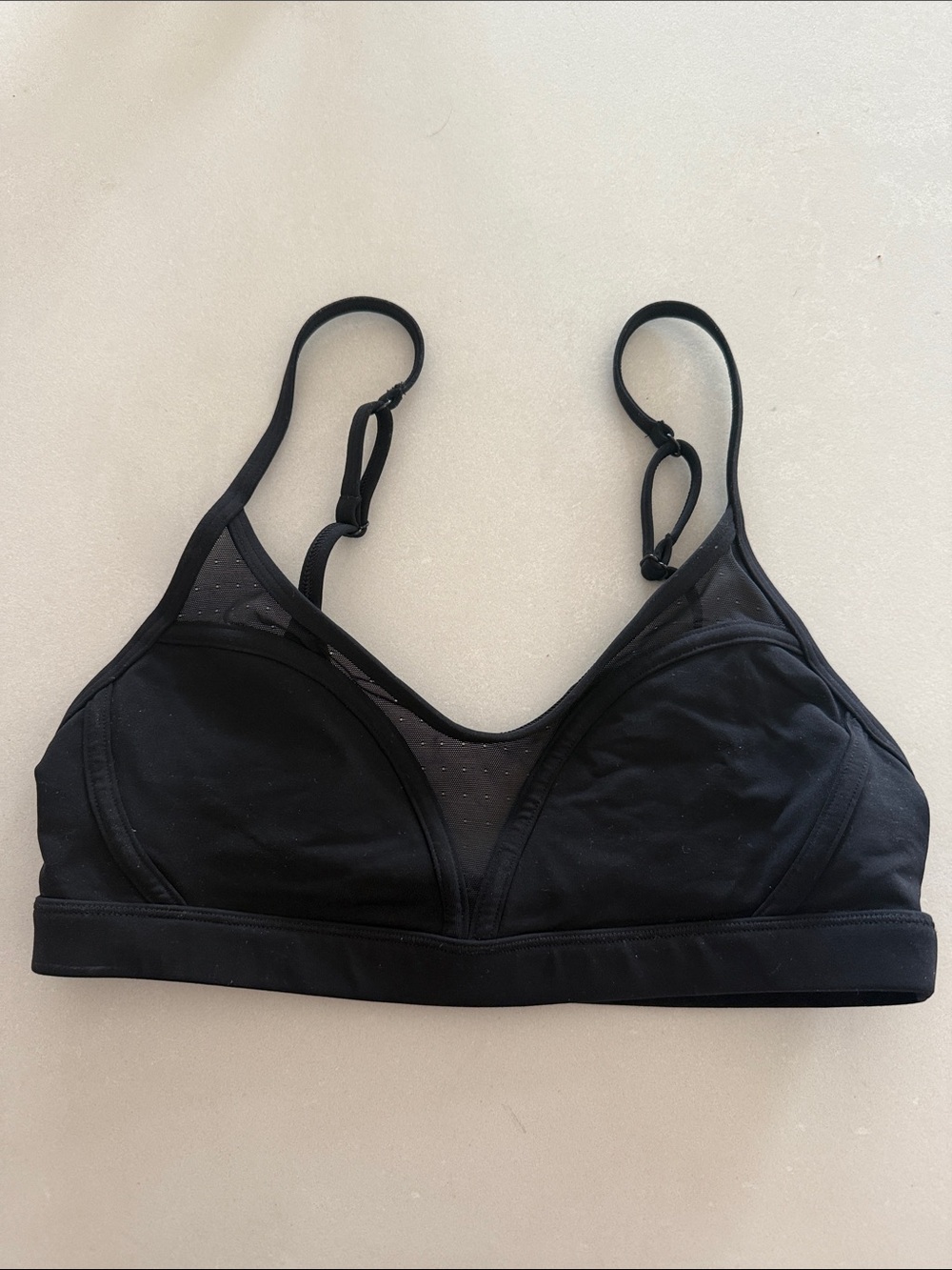 lululemon athletica Black Mesh-Panel Wireless Sports Bralette